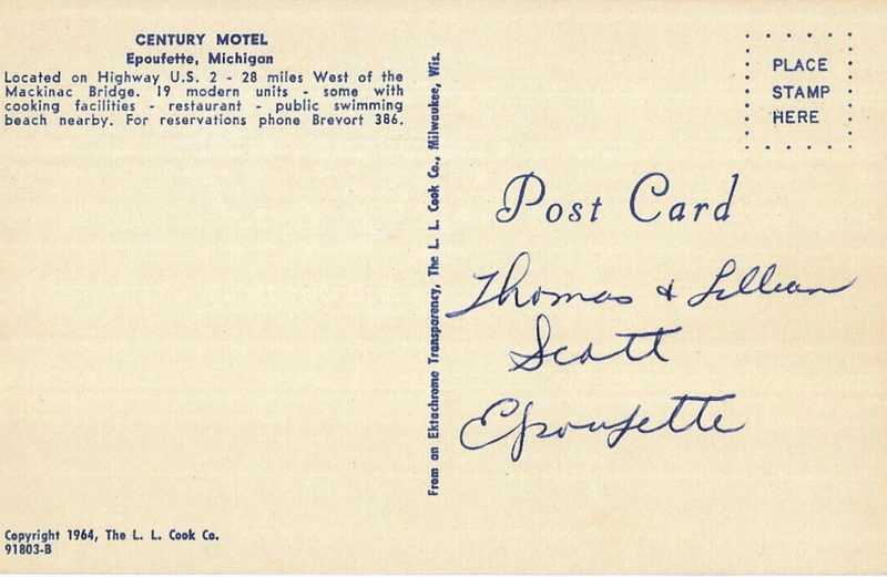 Century Motel - Old Postcard